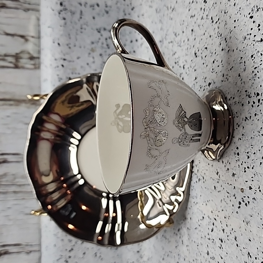 ROYAL WINTON Grimwades Our Wedding silver and white wedding teacup and saucer